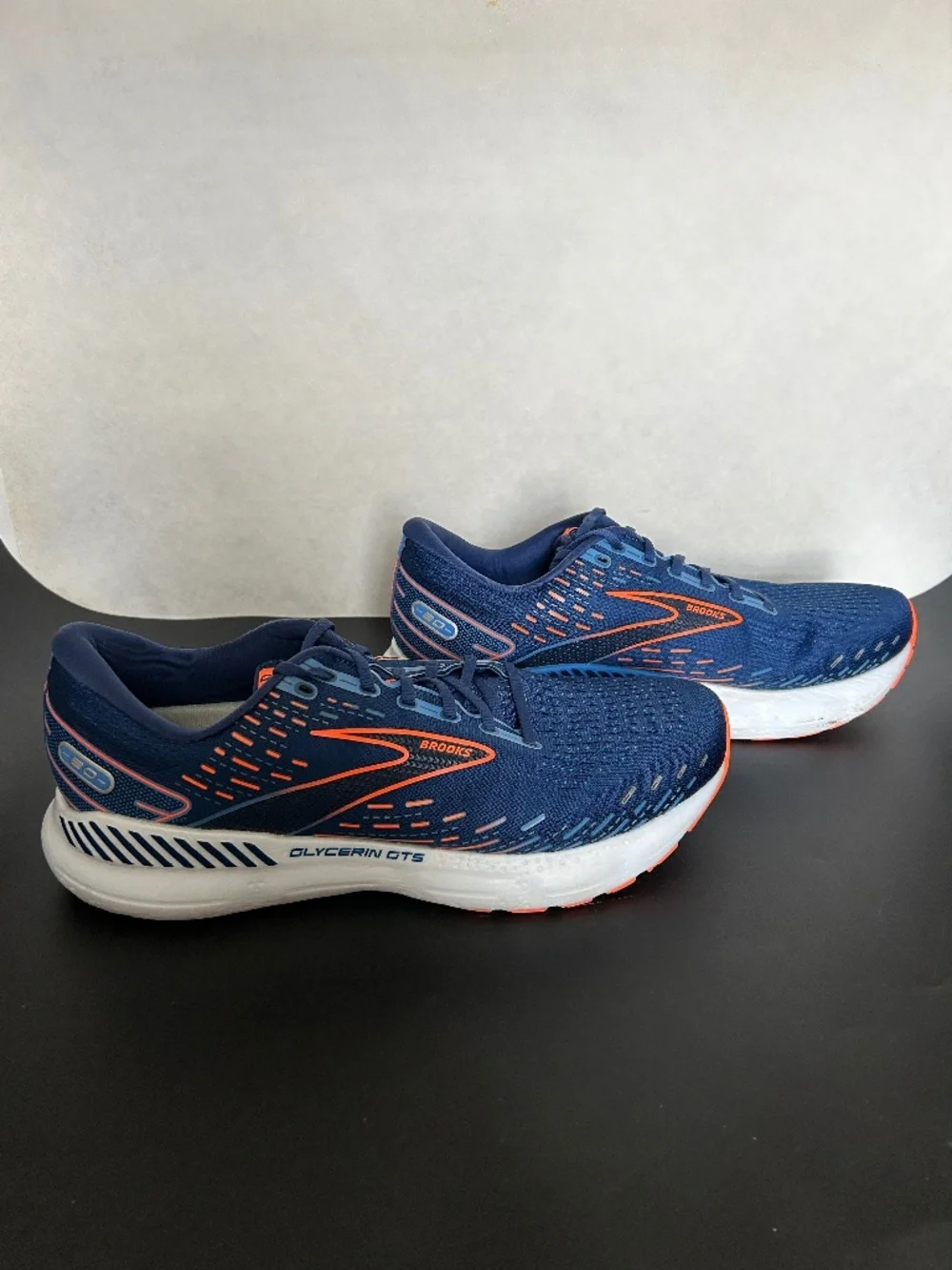 Brooks Glycerine 20 GTS Blue Depths/Palace Blue/Orange Sneakers,, Size 12.5 2E - Picture 2 of 11